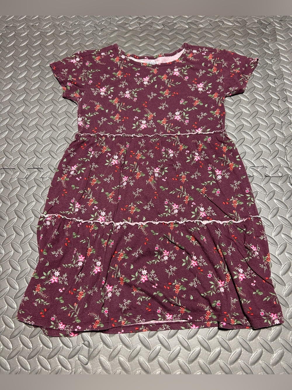 Old Navy Kids Maroon Floral Casual Dress